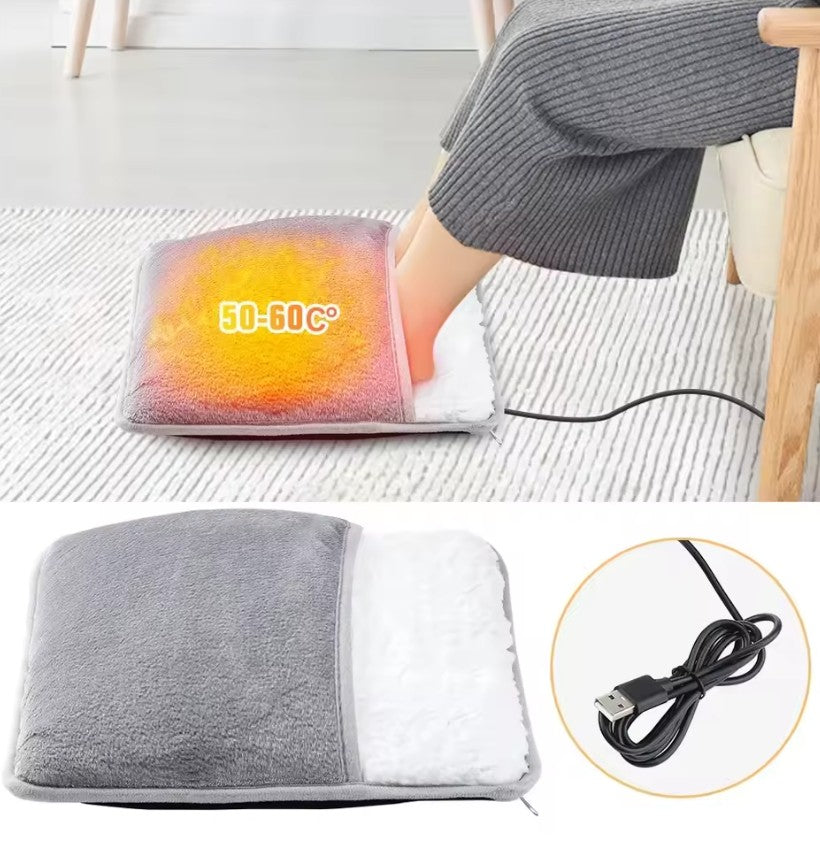 CALENTADOR DE PIES USB GRIS