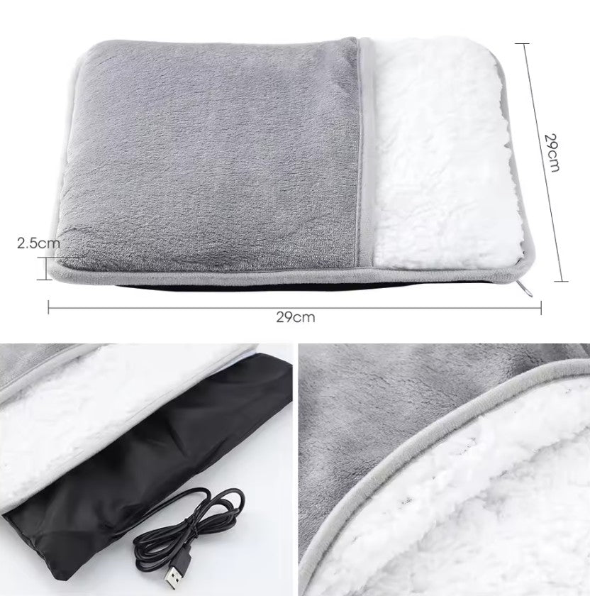 CALENTADOR DE PIES USB GRIS